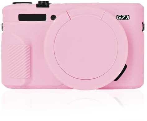 G7X2 Kameratasche, Kamera Hülle für Canon G7 X Mark II Digitalkamera, Weiches Silikon Schutzhülle Kameragehäuse Skin Sleeve für Canon G7X II Kamera, Rosarot