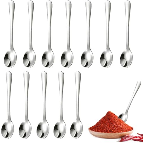 12 Stück Kaffeelöffel, Espressolöffel 7,5cm, Mini Kleine Löffel Edelstahl, Teelöffel, Gewürzlöffel, Dessertlöffel Für Gewürze Honig Kaffee Tee und DessertSpülmaschinenfest