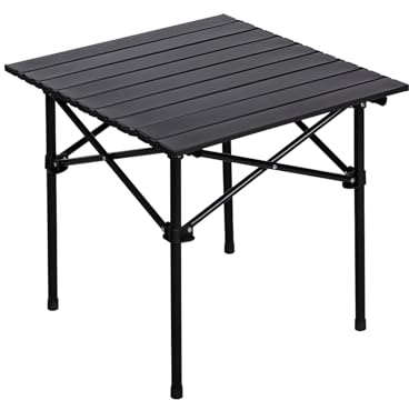 FURNITABLE Campingtisch klappbar Klapptisch Camping faltbar Eisen Tischplatte belastbar 50kg mit Tragetasche für Picknick Grillen Garten Balkon, 53x50X49cm