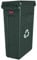 Rubbermaid Commercial Products Vented Slim Jim Recycling Bin Waste Receptacle, 87 Litres, Green, Plastic, FG354007GRN