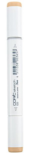 COPIC Sketch Marker Typ E - 33, Sand, professioneller Pinselmarker, mit einer Super-Brush-Spitze und einer Medium-Broad-Spitze