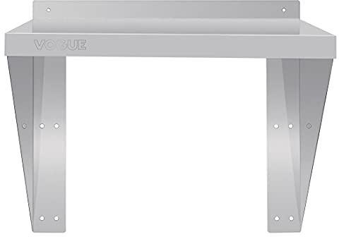 Vogue Stainless Steel Large Wall Microwave Shelf - Easy Self-Assembly, Holds Loads of up to 35kg CB912