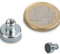 10 x Ferrit Flachgreifer Ø 13,0 mm x 4,5 mm mit Gewindebuchse M3 x 6 mm - hält 1,0 kg - 10 Stück - Topfmagnete mit Gewinde-Buchse (Innengewinde)