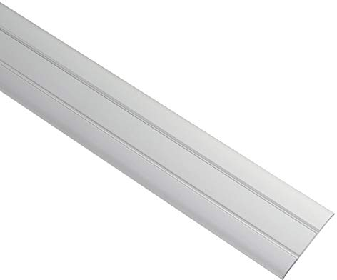 Gedotec Seuil de Porte Barre Autocollant | 37 x 1000 mm | 1 Pièce Profil Transition Sol | Aluminium Anodisé Argent | Rail de transition pour tous les sols | Profilé de sol plat | Alu à coller