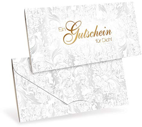 Premium Gutscheinkarten (10 Stück) für Einzelhandel, Juwelier, Weihnachten - verschließbare Faltkarte, DIN lang