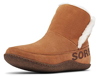 Sorel Nakiska Bootie, Pantofole da stivale Donna, Camel Brown/Natural, 42 EU