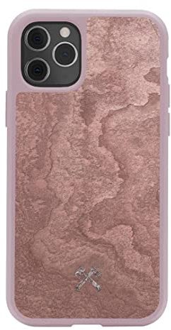 Woodcessories - Bumper Case kompatibel mit iPhone 11 Pro Hülle Rosa Stein