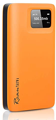 RoamWiFi 4G LTE WiFi Mobile Hotspot, Local & International Coverage Travel Router in 170+ Countries,No Contract or SIM Card Required,10 Connected Devices, US 50GB & Global 1GB Data 60Day