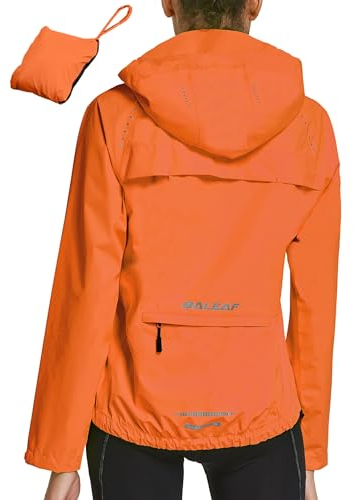 baleaf bike jacket femmes veste de pluie imperméable respirant randonnée veste d'été coupe - vent veste extérieure veste légère résistante aux intempéries veste de vélo Orange XXL