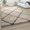 Paco Home Hochflor Teppich Wohnzimmer Schlafzimmer Shaggy Skandinavisch Rautenmuster, Grösse:120x170 cm, Farbe:beige-anthrazit