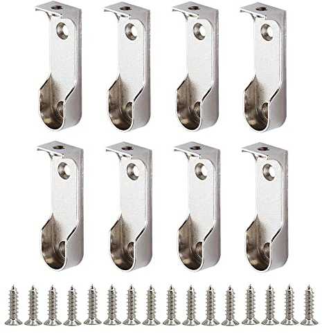 Niaciswe Kleiderstangenhalterungen 8 Stück Schrankrohrlager Oval Schrankrohrlager Kleiderstange Halterung Metall Kleiderstangenhalter Decken Schrankrohrlager Zinklegierung Kleiderstangen Halterung
