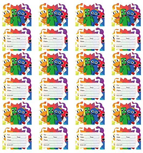 RZDQZY Rainbow Friends Geburtstag Deko Rainbow Friends Geburtstag Einladung Rainbow Friends Party Karte Rainbow Friends Party Karten Rainbow Friends Party Einladung