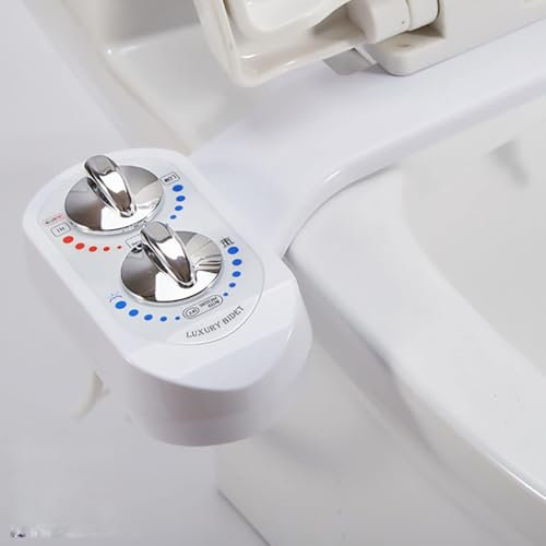 RADAAB Bidet Aufsatz für Toilette Kalt und Warmwasser, Bidet Toilettensitz, Bidet Einsatz für Toilette WC, Bidet Toilettenaufsatz, Nicht Elektrisch selbstreinigende Düse -Po-Dusche