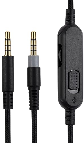 Alphatec HyperX Cloud MIX Ersatzkabel, kompatibel mit HyperX Cloud MIX Gaming-Headsets, 3,5 mm Headsets AUX-Kabel, Inline-Stummschaltung, Lautstärkeregler, 1,8 m, Schwarz