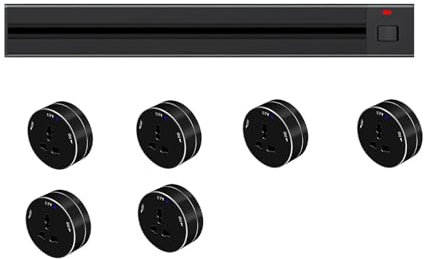 Adaptador de riel guía montado en superficie, conector de fila de riel deslizante móvil, enchufe negro, adecuado para cocina,80cm