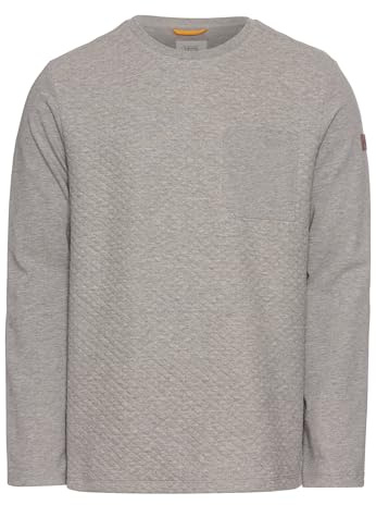 camel active Herren Langarmshirt mit Brusttasche Grau, menswear-3XL