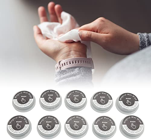 Toallitas Húmedas Tamaño de Viaje 10 Piezas, Desinfectante Portátil para Manos, Toallitas para Manos Desechables, Pañuelos Húmedos Comprimidos Individuales para Exteriores