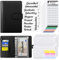 KONVINIT Budget Planner Deutsch,A6 Budget Planner Budget Binder mit Geldumschläge Geld Organizer Umschlagmethode Finanzplaner/Sparbuch - Anleitung für Anfänger,Geld Sparen,schwarz