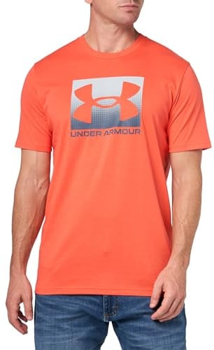 Under Armour Mens Men's UA Boxed Sports Short Sleeve UA M Boxed Sports Updated SS, Fire / / Mod Gray, L