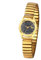 JewelryWe Damenuhr Elastisch Uhren Damen: Analog Quarz Armbanduhr Gold Edelstahl Stretch Armband Klein Lässige Uhr mit Schwarz Sternenhimmel Zifferblatt Geschenk für Frau Mädchen