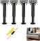 Pied de Lit Universel, Pieds de Sommier, Pied de Lit à Visser, Robuste Réglable, pour Sommier à Lattes, Armoire, Canapé, 18-31 cm, Noir, Lot de 4