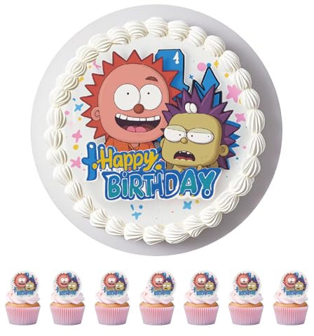 Anemowind 11 pcs Edible Cake Toppers Animation Birthday Cake Decorations Rice Paper Cupcake Decos for Animation Party Kids Birthday Cake Decor