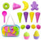 Sandspielzeug EIS Set ,17 Stück Sandförmchen Eistüten für Kinder,Strandspielzeug ab 3 Jahre mit Tragetasche, Perfekt für Sandkasten & Strand