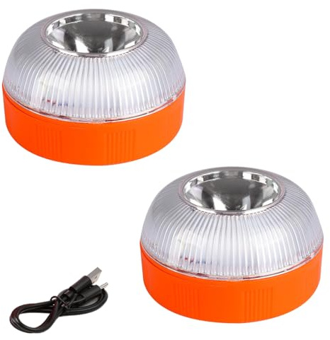 AOHEWEI Wiederaufladbare V16 Warnleuchte mit – Magnetfuß für Autodach, 360° LED Blinklicht Wasserdicht IP54 – Ersatz für Warndreieck, geeignet für Auto, Motorrad, Wohnmobil & LKW