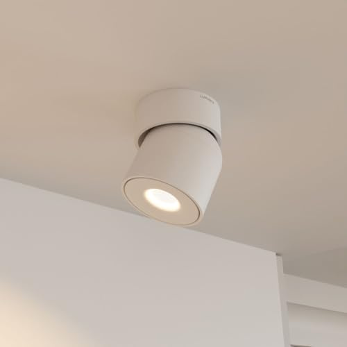 LUMIÈRE Design Deckenleuchte 'Esol' LED 350 Grad schwenkbar warmweiß 2700 K nicht dimmbar CRI 90 Wandleuchte Deckenstrahler Spotleuchte Flur Schlafzimmer Weiß