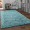 Paco Home Shaggy Teppich Hochflor Flauschig Wohnzimmer Uni In Versch. Farben & Größen, Grösse:200x280 cm, Farbe:Türkis