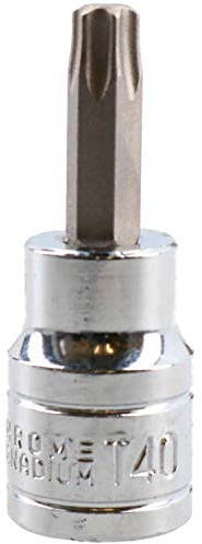 T40 Male Torx Bit Star Socket 3/8 Drive Standard Internal Chrome Vanadium Steel