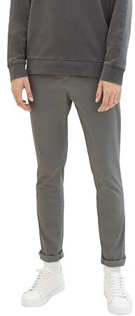 TOM TAILOR Denim Herren 1008253 Slim Fit Chino Hose Mit Gürtel, 10952 - Castlerock Grey, 31W / 32L EU