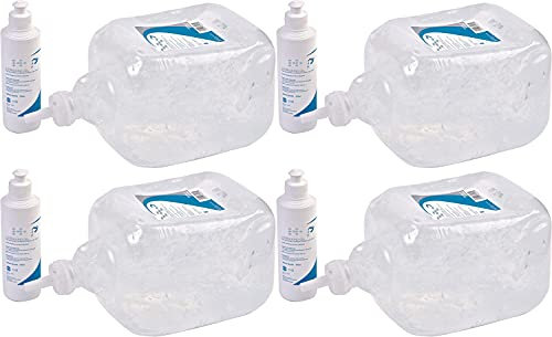 4X Ezy-Aid 5L Ultrasound Gel with 250ml Refill Bottle | 5 Litre Clear Transmission Gel | Non Staining, CE Certified | 4X 5 Litre