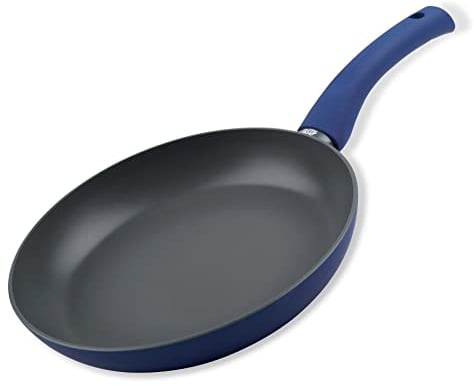 Tasty Everyday Frying Pan, Non-Stick Saucepan with Handle, Frypan with Non-Stick Coating, Saute Saucepan for all Stoves incl. Induction, Dishwasher Safe, Diameter Ø 24 cm, Colours: Grey & Blue