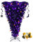 GIANTEX 180 cm Halloween Weihnachtsbaum künstlich, Kunsttannenbaum mit 270 lila Leuchten, Kunstbaum Halloween umgekehrt, Klappsystem und Metallständer, Dekobaum geschmückt, Christmas Tree schwarz