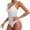 Joyshaper Damen Body Shapewear Bauchweg Body Shaper Shaping Tanga Bodysuit Figurformende Miederbody Weiß XL