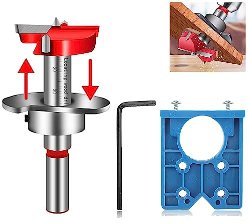 Door Hinge Jig, Forstner Bit Sets, 35mm Hinge Drill Bit for Kitchen Door Handle Jig, Puncher Locator for Cabinet Hinges and Mounting Plates