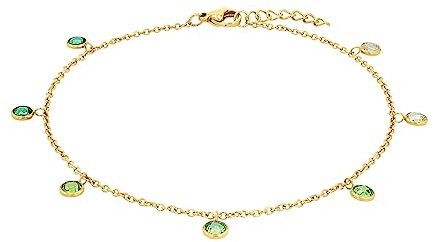 Amor Fußkette für Damen, Edelstahl, Zirkonia (synth.)