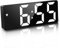 JQGO Wecker Digital, LED Digitaler Wecker Spiegel Tischuhr USB-Kabel Schlanker Wecker, 12/24 Stunden, Snooze, Sprachsteuerung, Temperatur Anzeige, Helligkeit Regelbar, Schlafzimmer (ohne Spiegel)