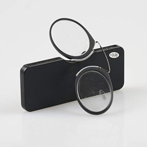 Xiaoki Clip-on-Nasen-Lesebrille Männer Frauen Nasenruhe-Lesebrille Mini Tragbare Männer und Frauen Pince-Nez-Lesebrille (Color : Leopard Print, Size : +2.00)