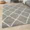 THE RUGS Shaggy Rug – Modern Moroccan Design Rugs for Living Room, Bedroom, Hallway, 3 cm Thick Area Rugs, (Moroccan Grey/Ivory, 80x150cm)