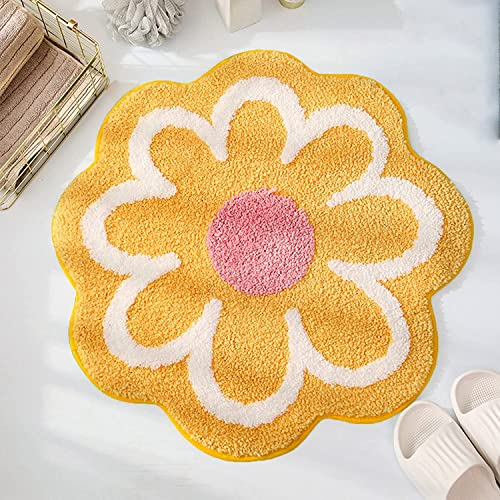 Benemall Niedliche Badematte 65 x 65 cm Nicht Rutschen WasserabsorbierendenTeppich Teppich Weiche Superfeine Faser Blume Badematte Badematte Tür Matten Teppiche für Eingang Schlafzimmer