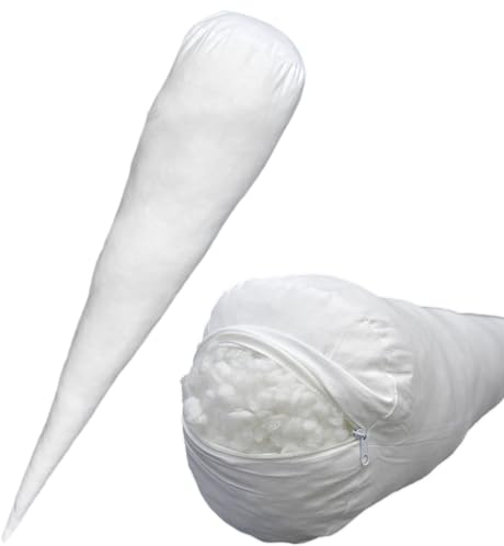 Nurtextil24 Schultüten Kissen 70 cm Schultüte Kissenfüllung 100% Baumwolle Inlett Reißverschluss Kinderkissen großes Kopfkissen Kegel Form Kuschelkissen für Jungen Mädchen Kisseneinlage mit Füllung