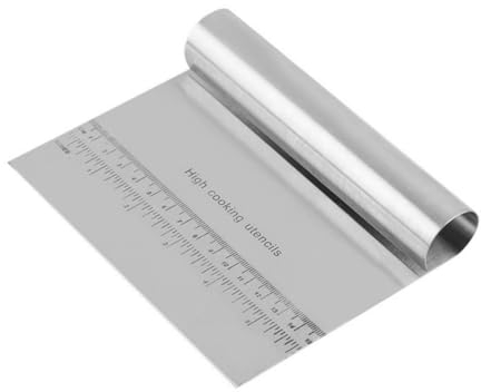 QHFlashbuy Coupe-Pâte,Grattoir à Pâte en Acier Inoxydable Grattoir à Patisserie avec de Mesure,Multi-usages Spatules à Pâte pour Cuisine,Pâtisserie,Crêpes 15 x 11.5 cm
