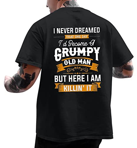 Männliches Oversize-Frühlings- Sommertrend-Junges, großes Rückenmusterdruck-Kurzarm-T-Shirt-Oberteil Armbanduhren Herren Herren Schwarz L Netzshirt Herren 80er T Shirt Weiss Herren (Black, XL)