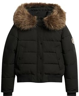 Superdry Damen Everest Hooded Bomberjacke Schwarz 36