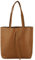 modamoda de - T253 - Ital. Henkeltasche mit Innentasche aus Leder, Farbe:Cognac