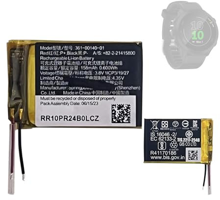 HIGHAKKU Batteria di ricambio 361-00140-01 compatibile con Gar-min Forerunner 55/GPS Running Watch Smartwatch