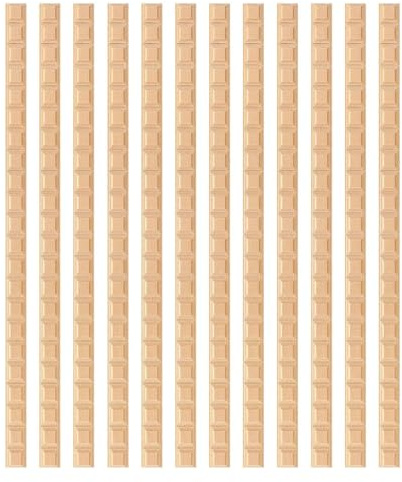 Listones de madera sin acabado, 12 piezas, rejilla sin acabado, decoración 3D, tiras de madera para bricolaje, superficie lisa para casa, pared, puerta, borde, armario (400 mm x 20 mm x 6 mm / 15,7 x