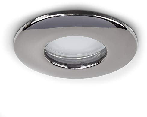 MiniSun | Fire Rated Black Chrome Domed GU10 Ceiling Downlight | Bath Recessed Lighting, Home Décor & Improvement Essential | Mains Wired